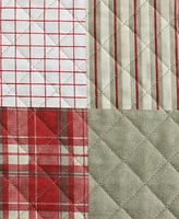 Closeout! Eddie Bauer Camano Island Plaid Red Reversible 3-Piece Full/Queen Quilt Set