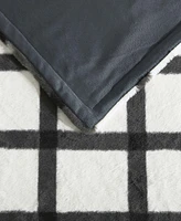 Eddie Bauer Plaid Faux Fur Throw, 50" x 60"