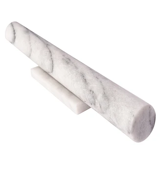 Artifacts Trading Company 12" Straight Marble Rolling Pin with Stand, 11" x 1"