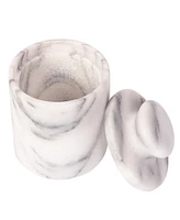 Artifacts Trading Company Marble Salt Cellar with Lid, 3" x 3.25"