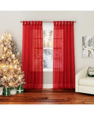 Krista Holiday Twist Tab Sheer Tab Top Curtains