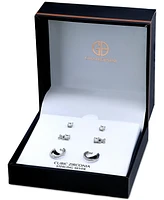 Giani Bernini 3-Pc. Set Cubic Zirconia Hoop & Stud Earrings, Created for Macy's