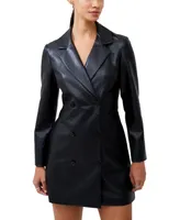 French Connection Women's Crolenda Faux-Leather Blazer Dress