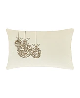 J Queen New York Ornament Boudoir Embellished Decorative Pillow, 15" x 22"
