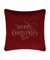 J Queen New York Merry Christmas Decorative Pillow, 18" x 18"