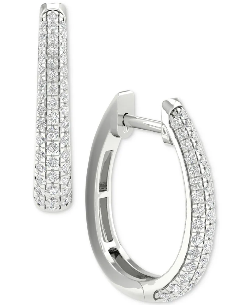 Forever Grown Diamonds Lab Grown Diamond Small Hoop Earrings (1 ct. t.w.) in Sterling Silver