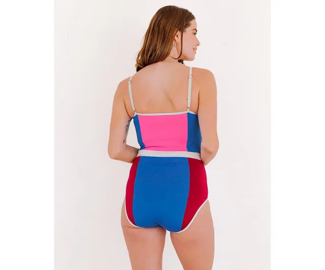 Lime Ricki Womens' Color Block Classic One-Piece