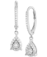 Forever Grown Diamonds Lab Grown Diamond Teardrop Dangle Hoop Earrings (1/4 ct. t.w.) in Sterling Silver