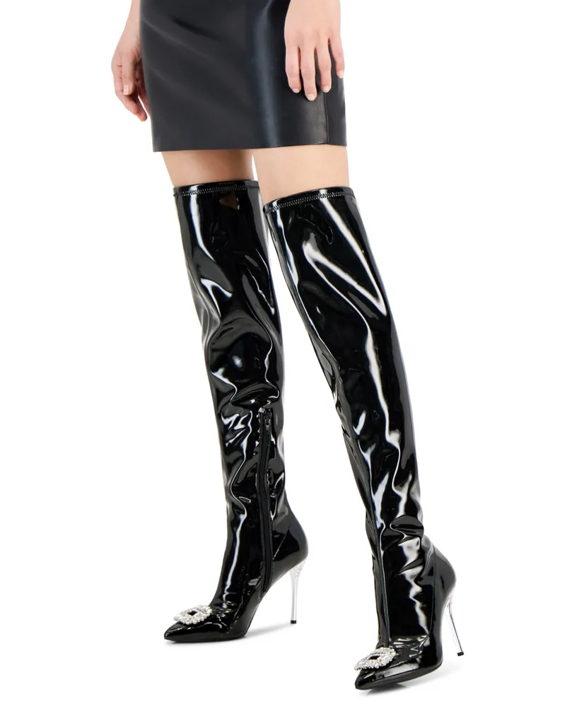 I.n.c. International Concepts Women's Romina Embellished Pointed-Toe Over-The-Knee Boots, Created for Macy's