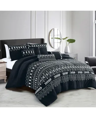 MarCielo 7 Pcs Bedding Comforter Set Corday - Queen