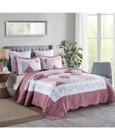 MarCielo 3 Piece Printed Quilt Set Bedspread Set B028