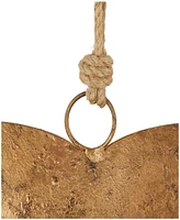 Rosemary Lane Metal Heart Decorative Bells with Hanging Rope Set of 3, 20", 17", 12"
