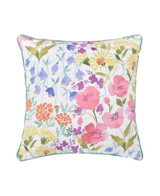 J by J Queen Jules Wildflower Quilted Decorative Pillow, 18" x 18"