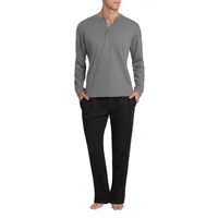 Sleep Hero Men's Knit Long Sleeve Pajama Set