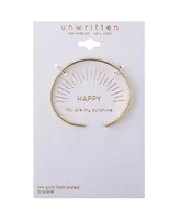 Unwritten 14K Gold Flash-Plated You Are My Sunshine Cuff Bracelet