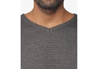 X-Ray Men's V-Neck Honeycomb Knit Sweater