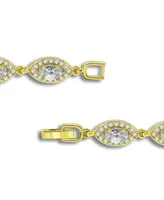 Macy's Cubic Zirconia Oval - Pave Marquise - Design Halo Link Bracelet