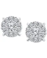 Diamond Halo Stud Earrings (1/4 ct. t.w.) in 10k White Gold