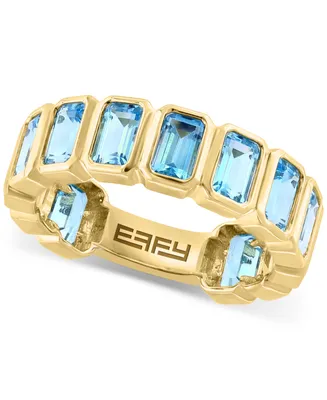 Effy Blue Topaz Emerald-Cut Statement Ring (4-3/8 ct. t.w.) in 14k Gold