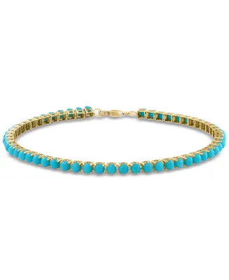 Effy Turquoise Bead Link Tennis Bracelet in 14k Gold