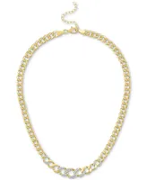 Diamond Cuban Link 18" Chain Necklace (1/3 ct. t.w.) in 14k Gold-Plated Sterling Silver - Gold