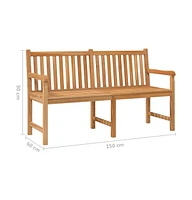 Patio Bench 59.1" Solid Teak Wood