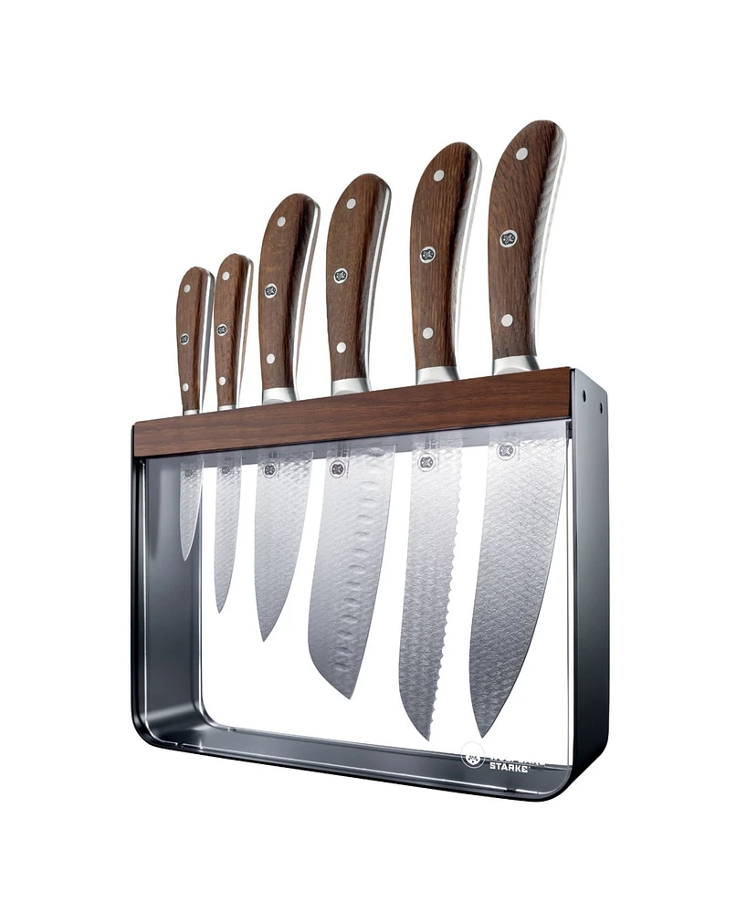 Cuisine::pro Wolfgang Starke Oak Harz German Steel 7 Piece Knife Block Set