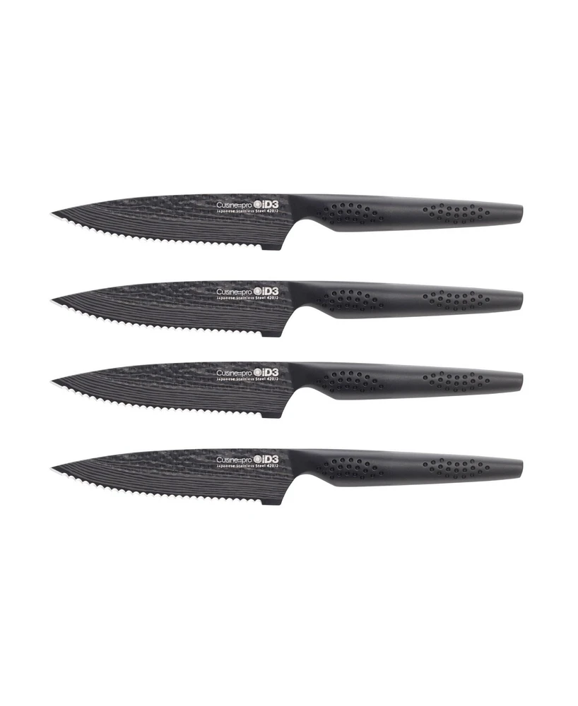 iCuisine::pro iD3 Black Samurai Steak Steel 4 Piece Knife Set