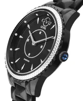 GV2 by Gevril Women's Swiss Quartz Siena Black Stainless Steel Watch 38mm