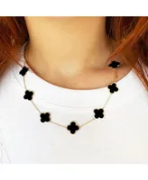 The Lovery Onyx Clover Necklace