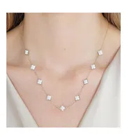 The Lovery Mini Mother of Pearl Clover Necklace 14K Gold