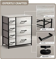 Sorbus Dresser with 7 Drawers - Storage Chest Organizer with Steel Frame, Wood Top, Handles