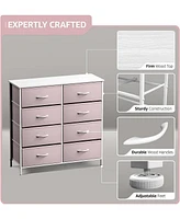 Sorbus 8 Drawers Dresser- Storage Unit with Steel Frame, Wood Top, Fabric Bins - for Bedroom, Closet, Office, and more