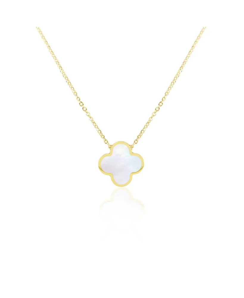 The Lovery Extra Large Mother of Pearl Single Clover Necklace