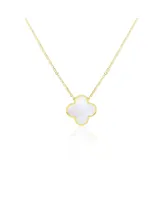 The Lovery Extra Large Mother of Pearl Single Clover Necklace