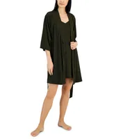I.n.c. International Concepts Women's 2-Pc. Sparkle Robe & Chemise Set, Created for Macy's