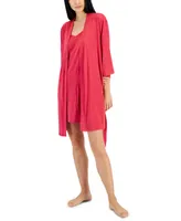 I.n.c. International Concepts Women's 2-Pc. Sparkle Robe & Chemise Set, Created for Macy's