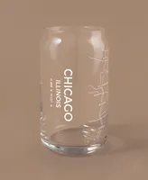 Narbo The Can Chicago Map 16 oz Everyday Glassware, Set of 2