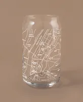 Narbo The Can New York City Map 16 oz Everyday Glassware, Set of 2