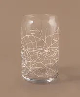 Narbo The Can London Map 16 oz Everyday Glassware, Set of 2