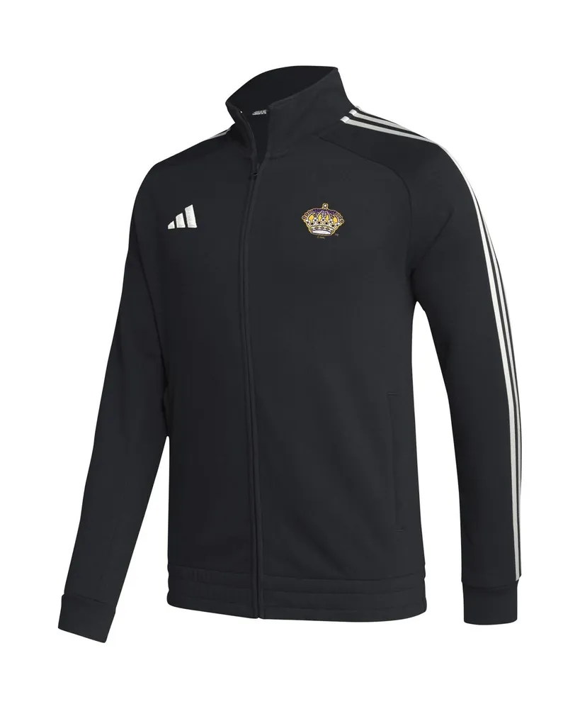 Men's adidas Black Los Angeles Kings Raglan Full-Zip Track Jacket