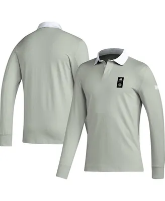 Men's adidas 2023 Player Gray Philadelphia Union Travel Long Sleeve Polo Shirt