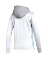 Women's adidas White Seattle Kraken Refresh Skate Lace Aeroready Pullover Hoodie