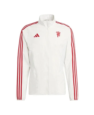 Men's adidas White Manchester United 2023/24 Anthem Full-Zip Jacket