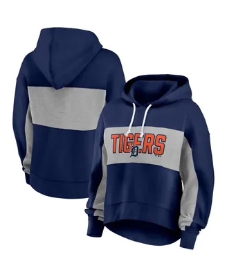 Women's Fanatics Navy Detroit Tigers Filled Stat Sheet Pullover Hoodie