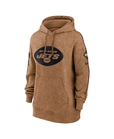 Women's Nike Brown Distressed New York Jets 2023 Salute to Service Pullover Hoodie