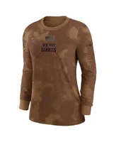 Women's Nike Brown New York Giants 2023 Salute to Service Long Sleeve T-shirt