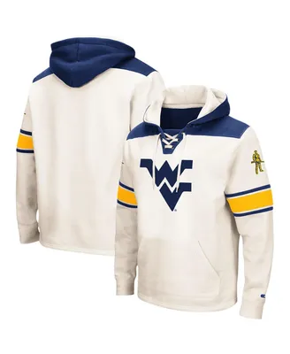 Men's Colosseum Cream West Virginia Mountaineers 2.0 Lace-Up Pullover Hoodie