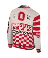 Men's and Women's The Wild Collective Cream Ohio State Buckeyes Jacquard Full-Zip Sweater