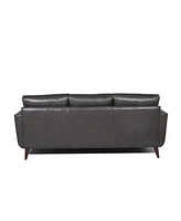 Nice Link Ava 84" Mid-Century Modern Leather Sofa